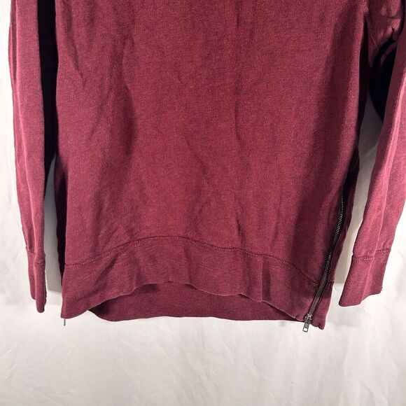 J. Crew Sweater Women's Small Red Burgundy Crew Neck Long Sleeve Side Zip - Picture 3 of 10
